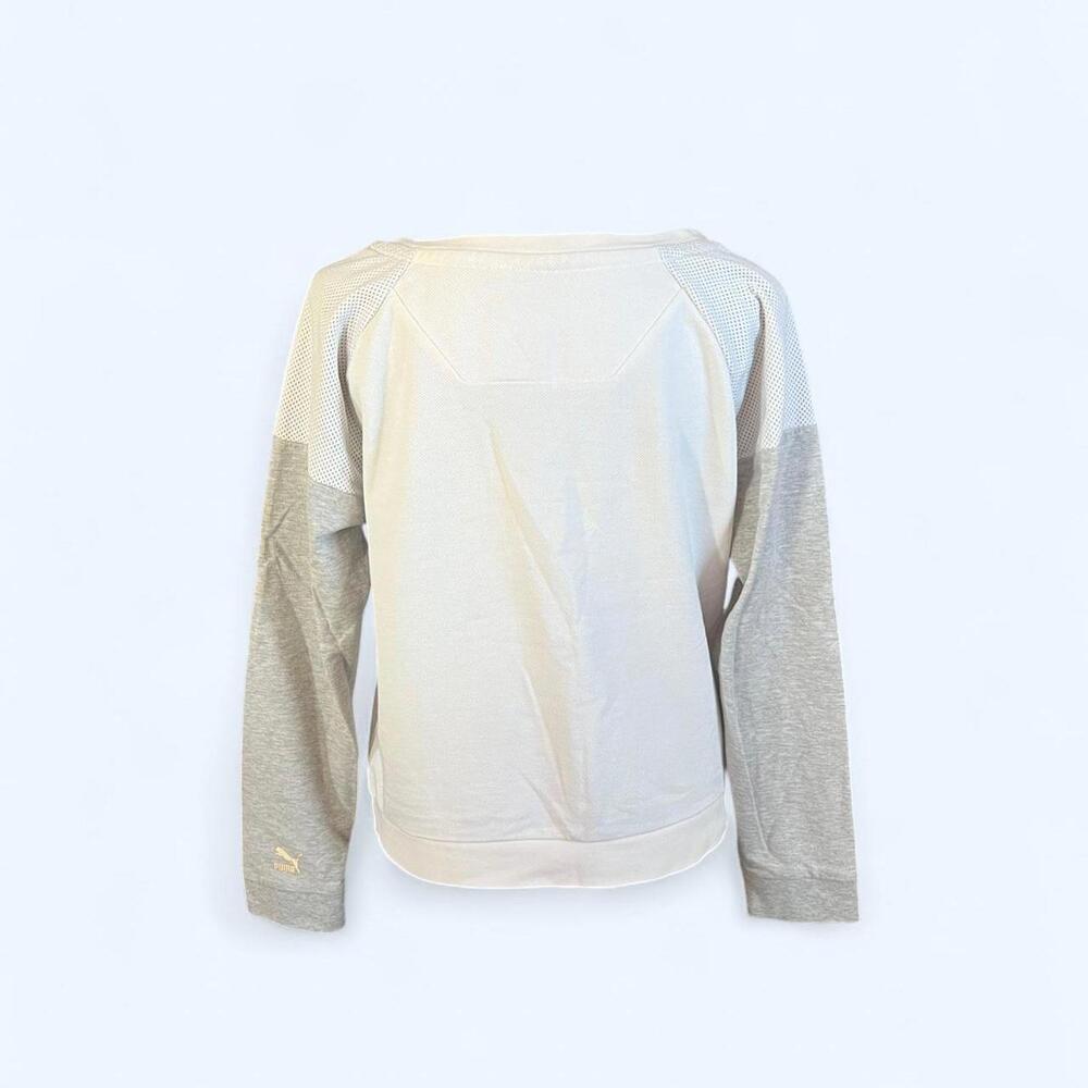 Puma White Mesh Shoulder Sweatshirt Size Small 🤍 - Picture 4 of 7